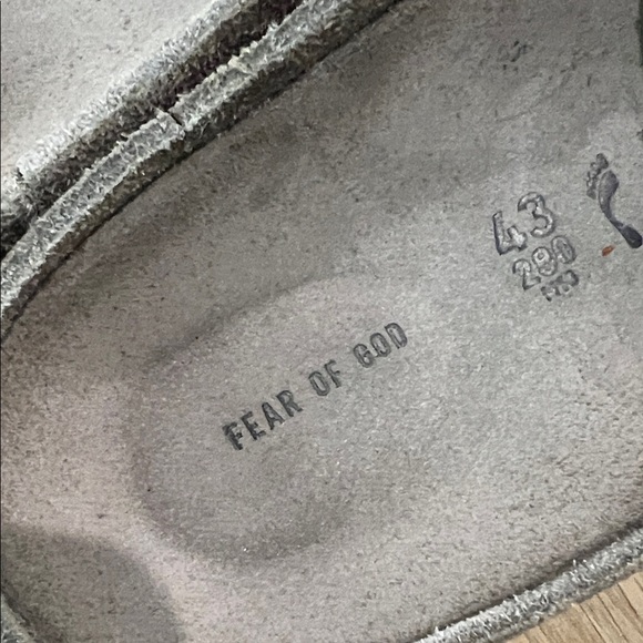 Fear of God Light Gray Suede Slides main image 6